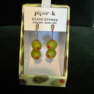 Piper K Green Olive Earrings